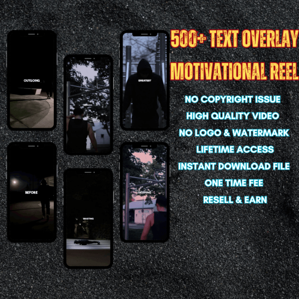 500+ Text Overlay Motivational Reels Bundle